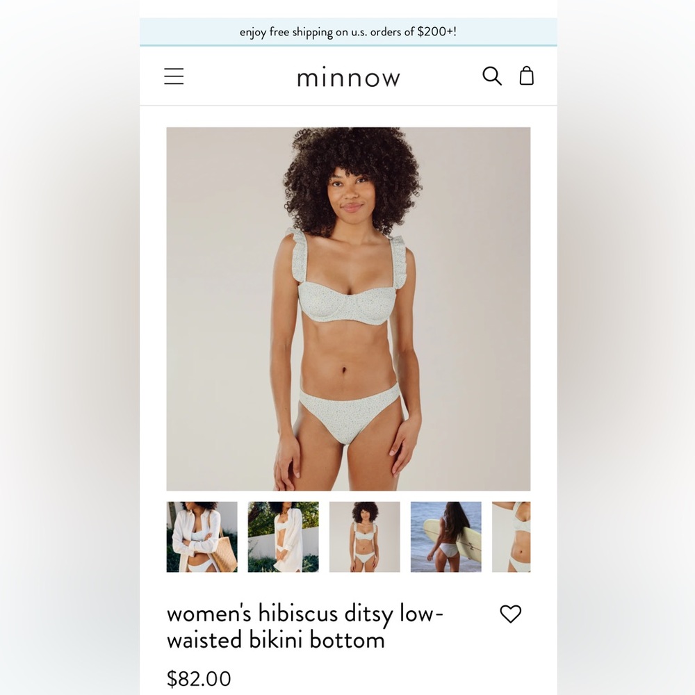 Minnow bikini. Both top and bottoms size medium. NWT